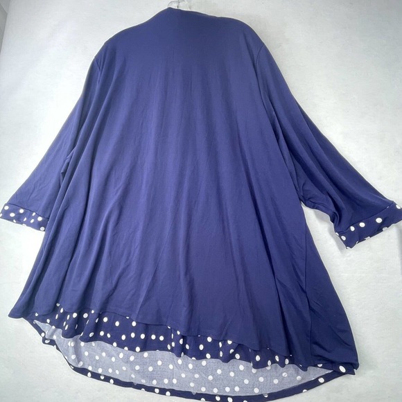 NWT Womens Plus Size 30/32 Evans 4X Blue Isabelle Layered Tunic‎ Top Blouse - Picture 10 of 16
